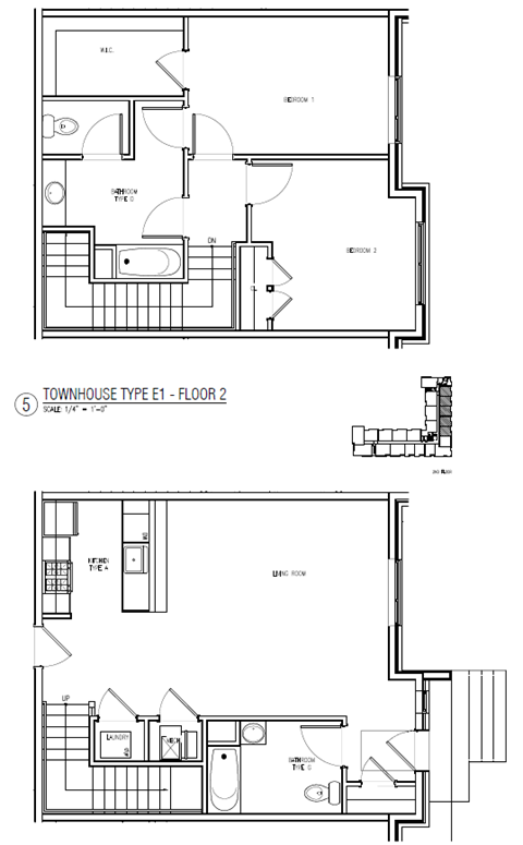 Floor plan for 2 beds, 2 baths, 1179 sqft